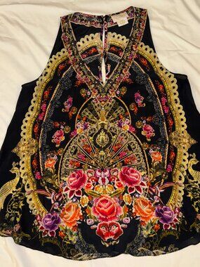 Camilla Frank's 100% Silk top Size L